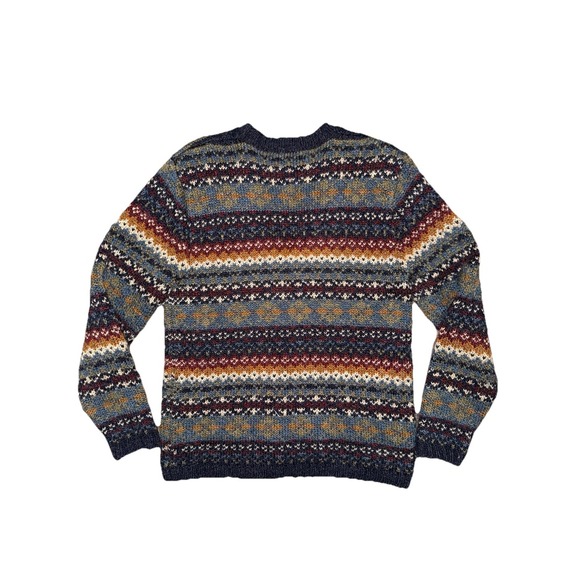 All Points Woven Multicolor Design Wool Blend Cardigan Women's Size Med VTG 80s - Picture 2 of 7